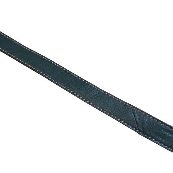 Adjustable Faux Leather & Canvas Bag Strap Green Silver Clips 45 Inches Long - Picture 3 of 6